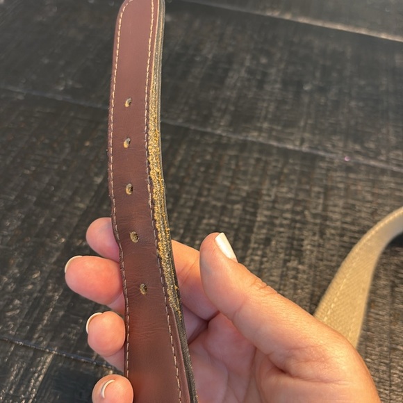 Zep-Pro Fish Canva Leather Brown Beige Coastal Belt size 38 - Picture 4 of 9